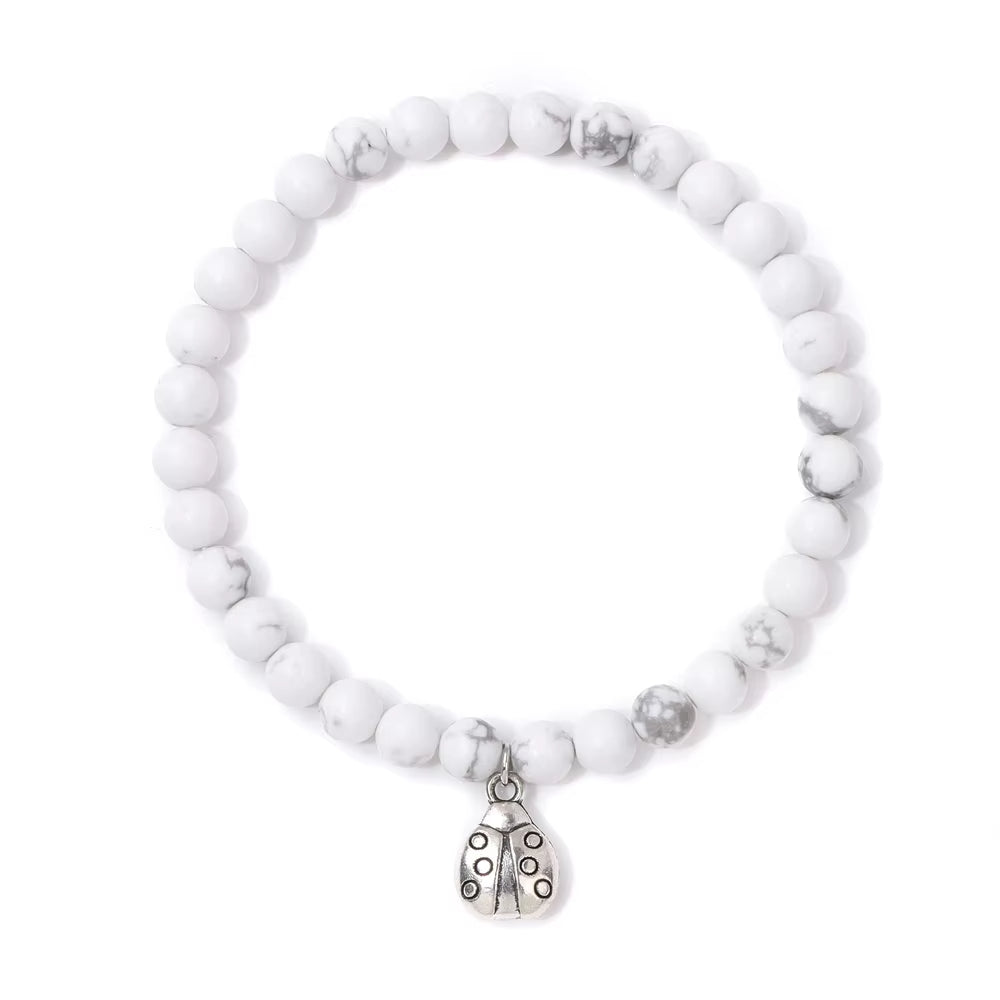 Bracelet Coccinelle en Pierre Naturelle