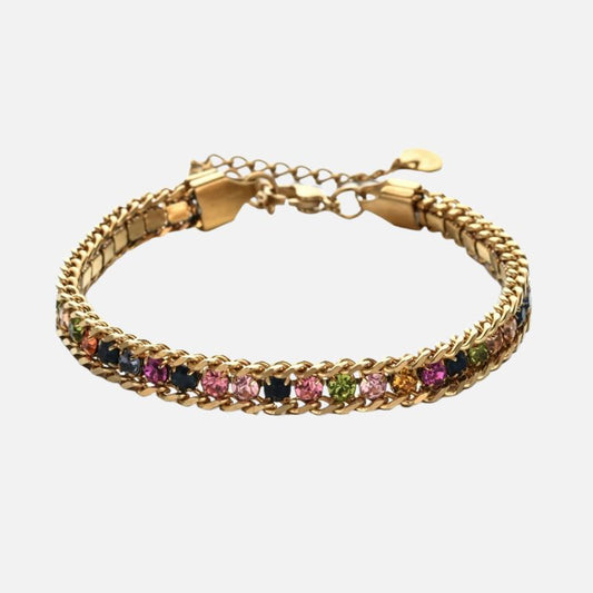 Bracelet Coloré Femme Chaîne Doré