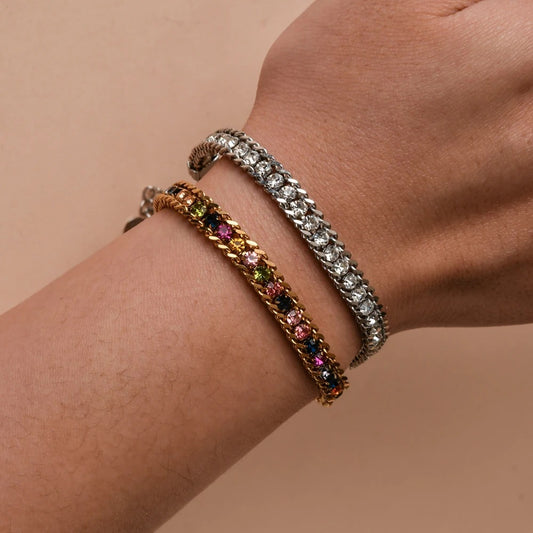 Bracelet Coloré Femme Chaîne Doré