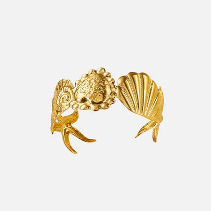 Bracelet Coquillage Femme Et Cœur De Mer – Acier Inoxydable