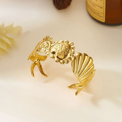 Bracelet Coquillage Femme Et Cœur De Mer – Acier Inoxydable
