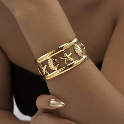Bracelet Coquillage Femme Étoiles Et Saint-Jacques - Acier Inoxydable