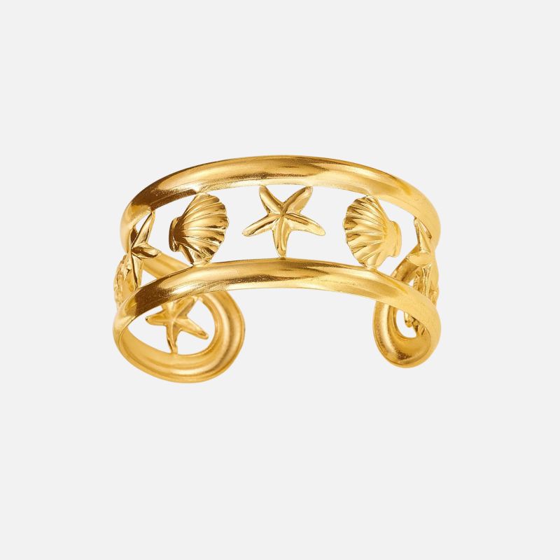 Bracelet Coquillage Femme Étoiles Et Saint-Jacques - Acier Inoxydable