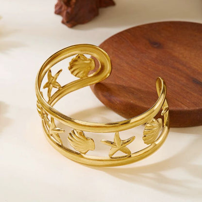Bracelet Coquillage Femme Étoiles Et Saint-Jacques - Acier Inoxydable