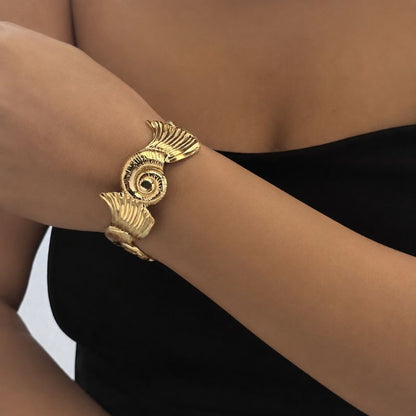 Bracelet Coquillage Femme Spirales Marines - Acier Inoxydable