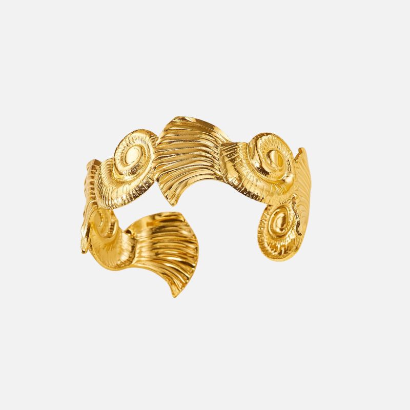 Bracelet Coquillage Femme Spirales Marines - Acier Inoxydable