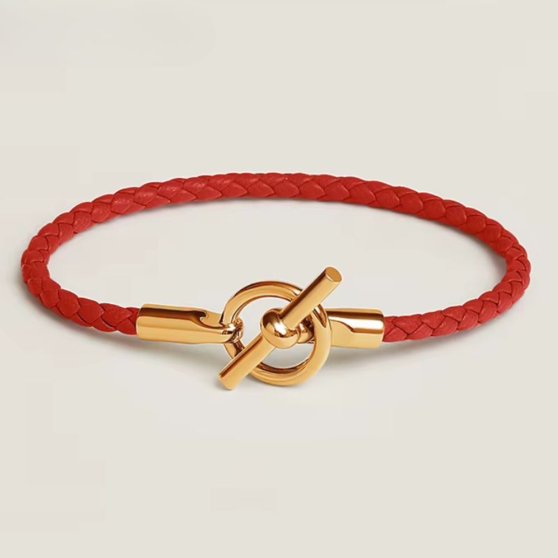 Bracelet Cordon Femme Tressé Fermoir Bâton