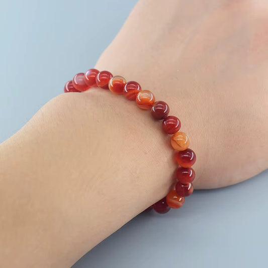 Bracelet Cornaline à Perles Rondes
