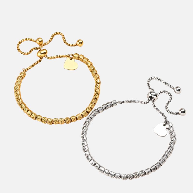 Bracelet Couple Acier Inoxydable Cœur Éternel