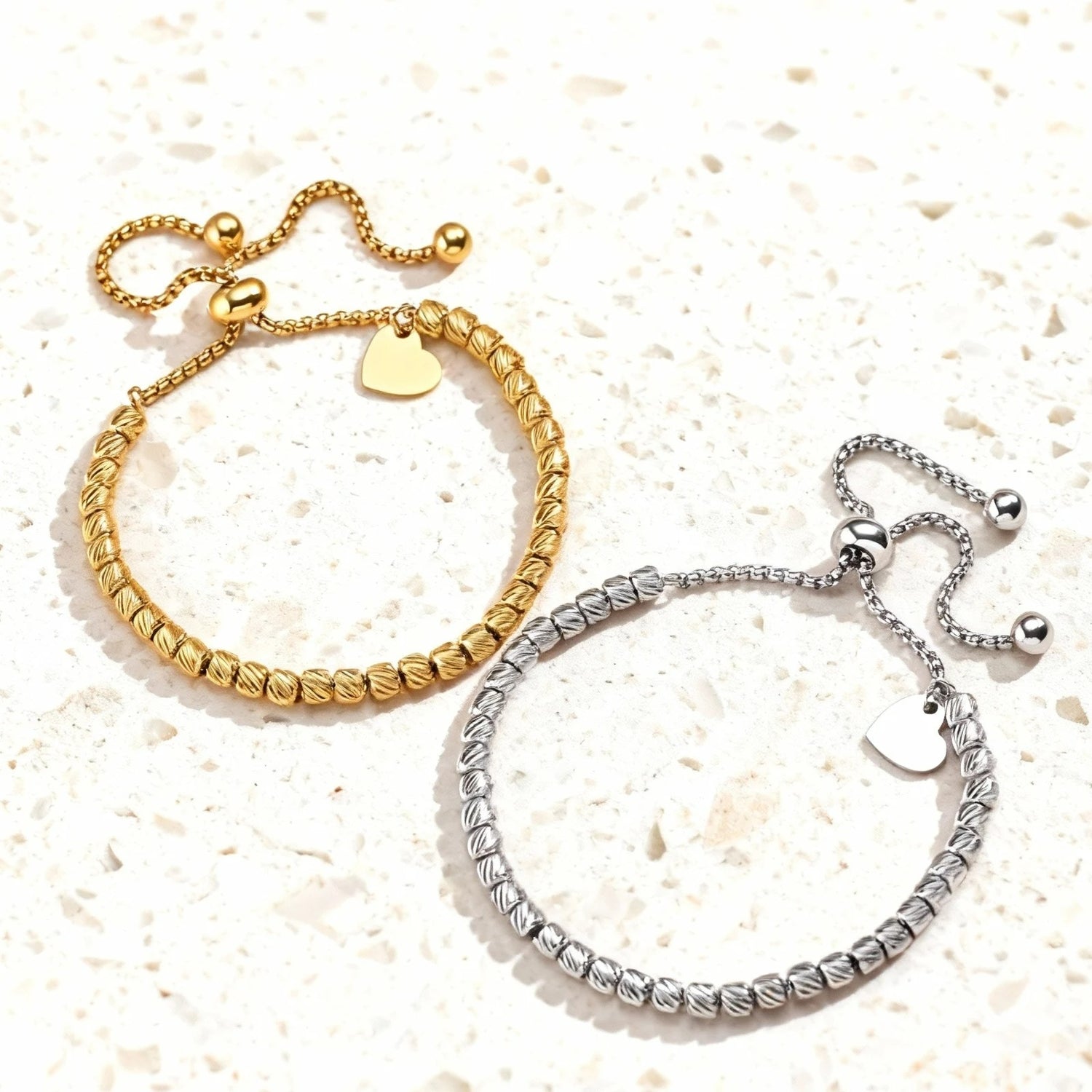 Bracelet Couple Acier Inoxydable Cœur Éternel