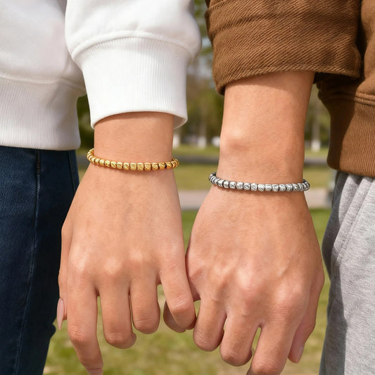 Bracelet Couple Acier Inoxydable Cœur Éternel