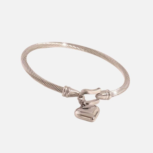 Bracelet Couple Acier Inoxydable Cœur Moderne