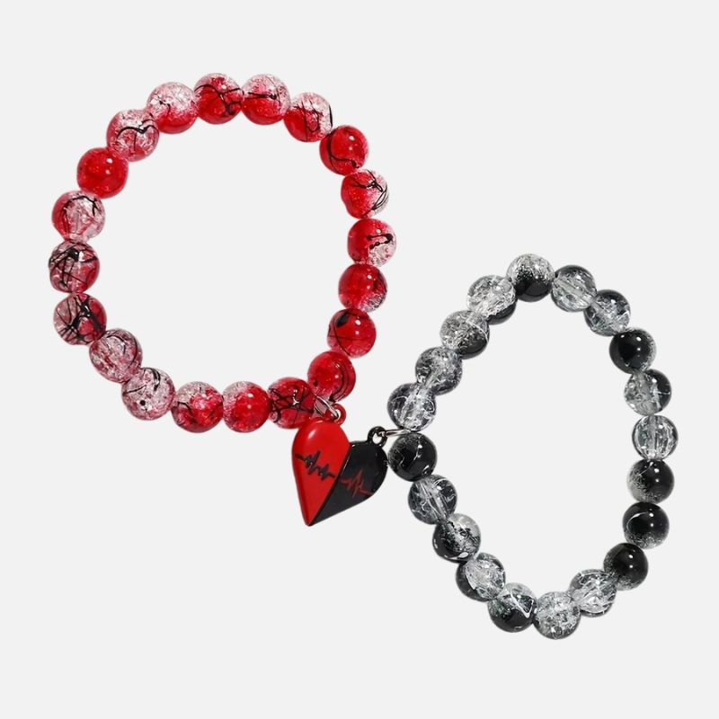 Bracelet Couple Battement De Cœur Fusion