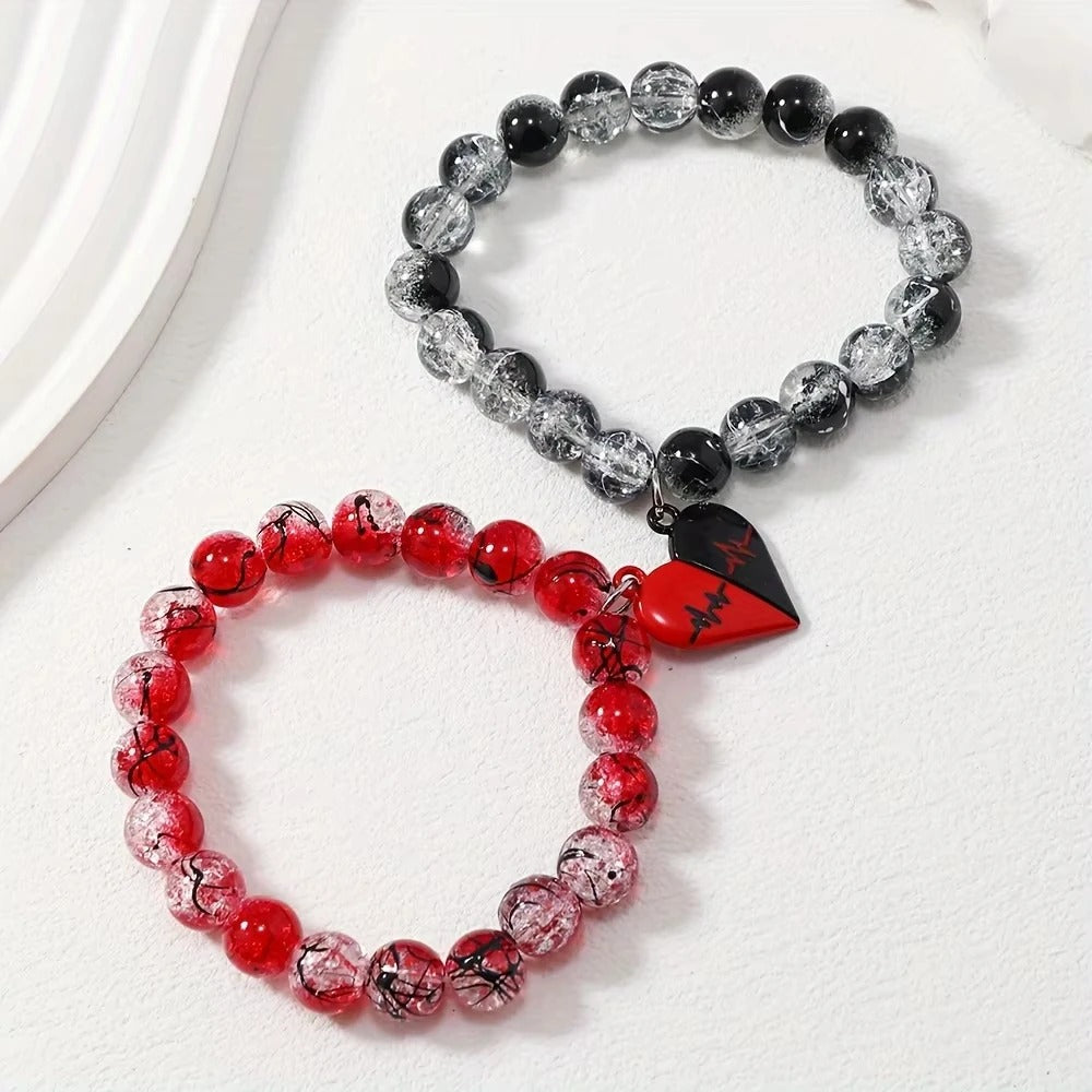 Bracelet Couple Battement De Cœur Fusion