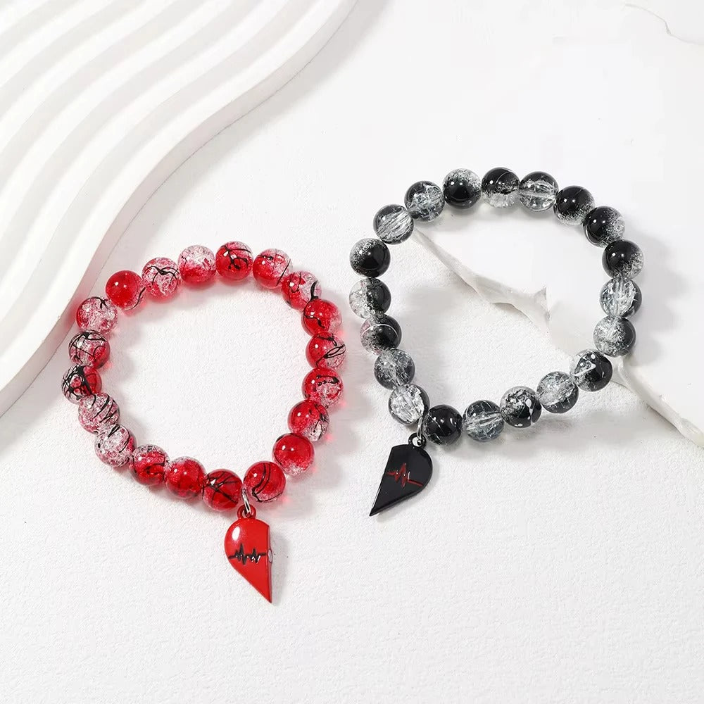 Bracelet Couple Battement De Cœur Fusion