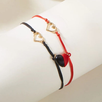 Bracelet Couple Cœur Aimanté Lien Éternel