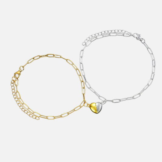 Bracelet Couple Éclat Subtil Et Lien Intime - Acier Inoxydable