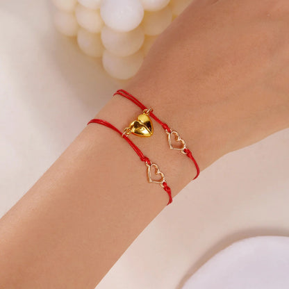 Bracelet Couple Fil Rouge Cœur Magnétique