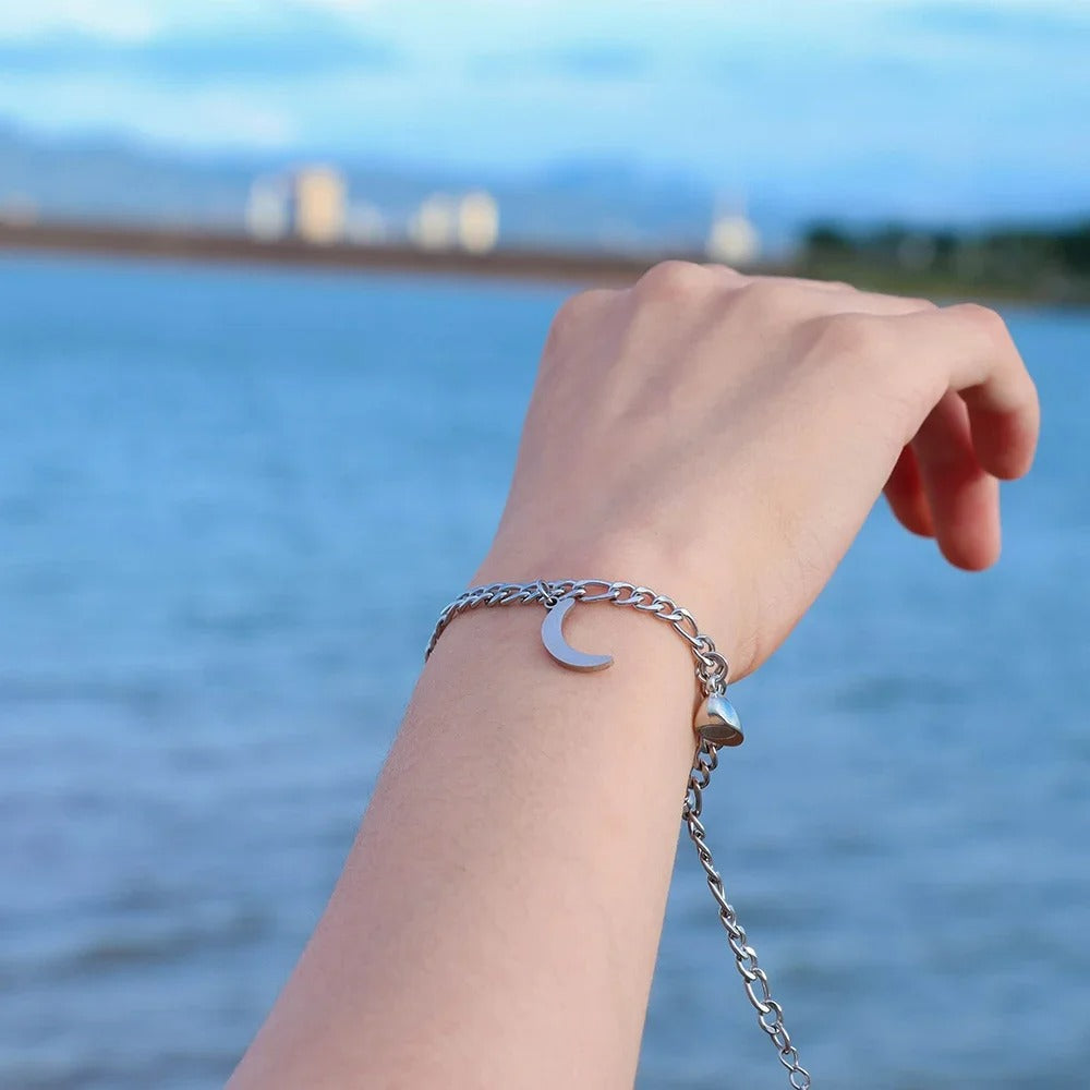 Bracelet Couple Soleil Lune Fusion Éternelle