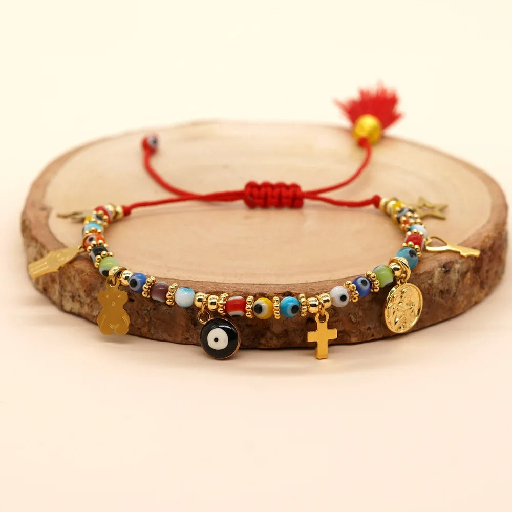 Bracelet Croix Femme Multi-symboles