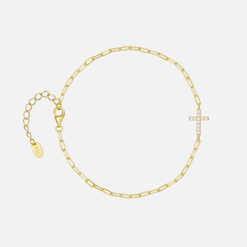Bracelet Croix Femme Scintillante