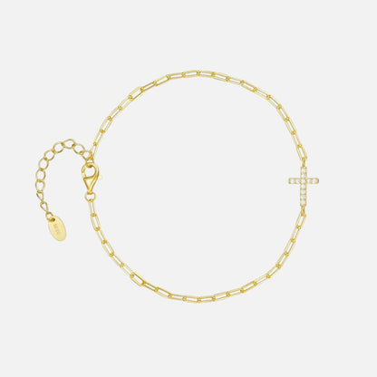 Bracelet Croix Femme Scintillante