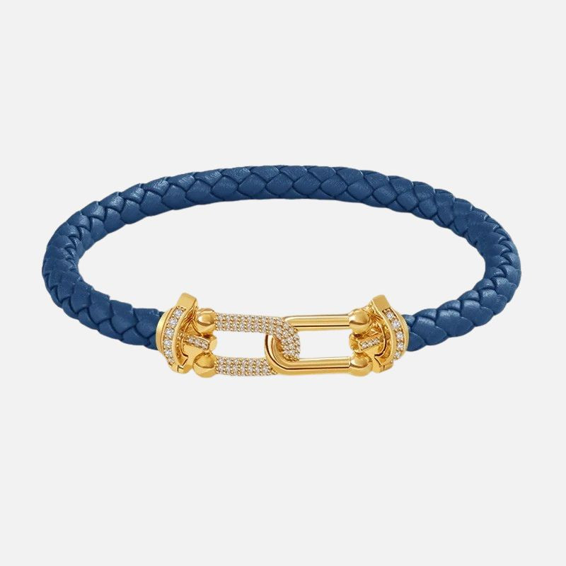 Bracelet Cuir Femme Coloré Fermoir Doré Zircon