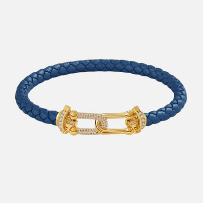 Bracelet Cuir Femme Coloré Fermoir Doré Zircon