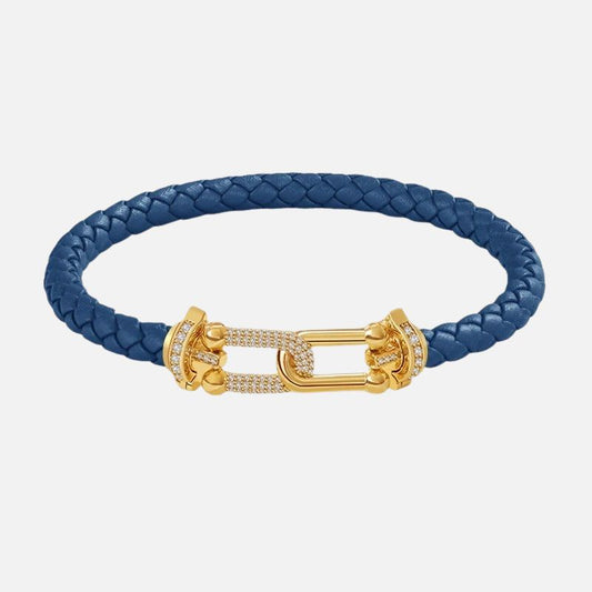 Bracelet Cuir Femme Coloré Fermoir Doré Zircon