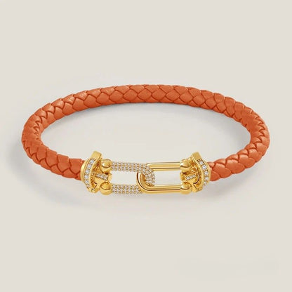 Bracelet Cuir Femme Coloré Fermoir Doré Zircon
