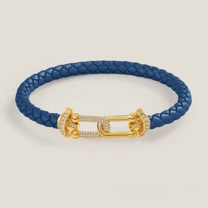 Bracelet Cuir Femme Coloré Fermoir Doré Zircon