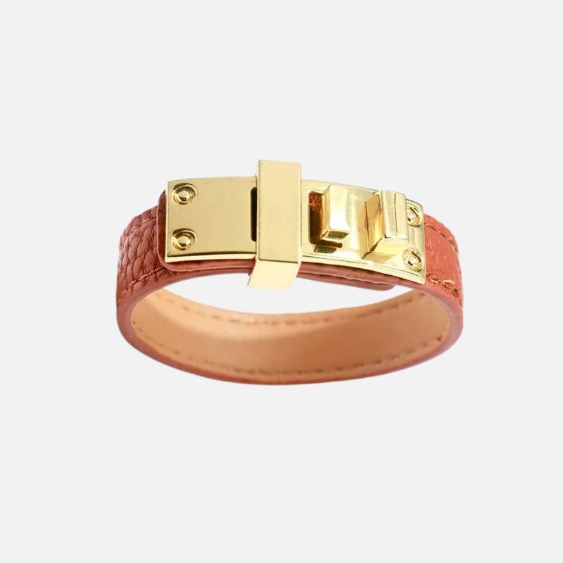 Bracelet Cuir Femme Fermoir Doré Graphique