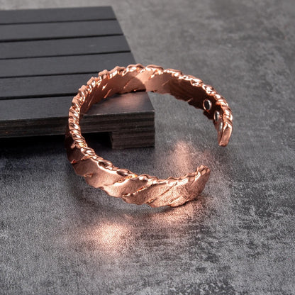 Bracelet Cuivre pour Homme Jonc Torsadé Plat