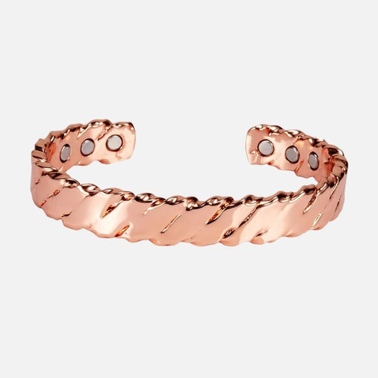 Bracelet Cuivre pour Homme Jonc Torsadé Plat