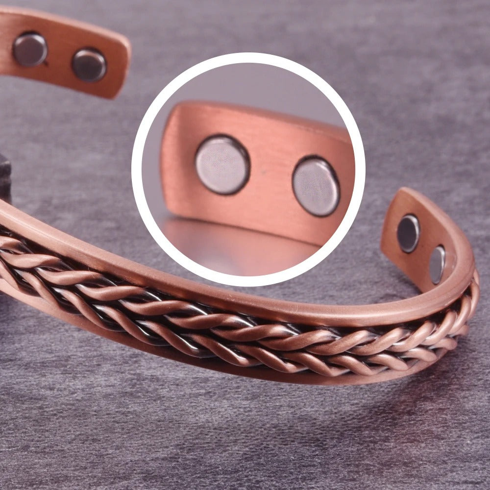 Bracelet Cuivre pour Homme Jonc Tressé Brossé