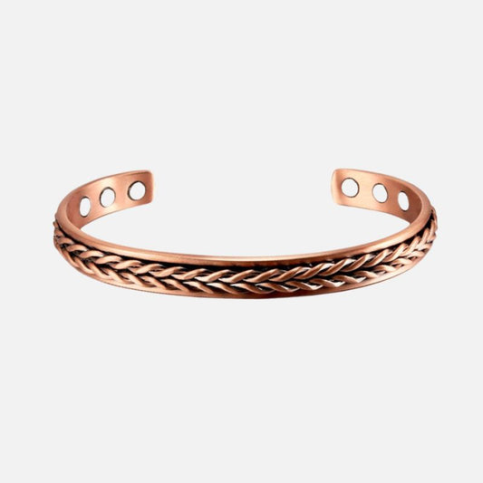Bracelet Cuivre pour Homme Jonc Tressé Brossé