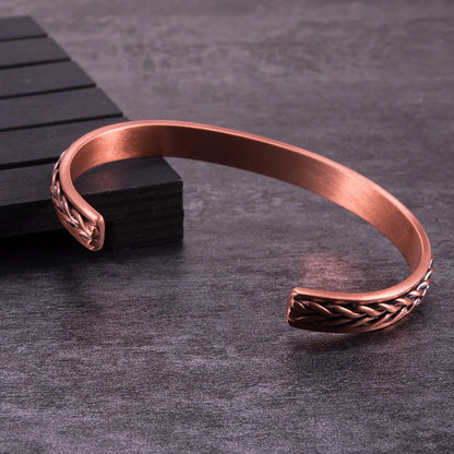 Bracelet Cuivre pour Homme Jonc Tressé Brossé