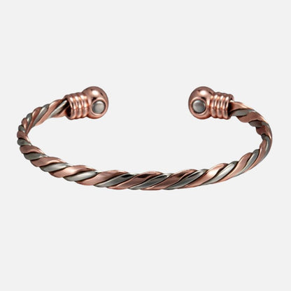 Bracelet Cuivre pour Homme Jonc Torsadé Bicolore