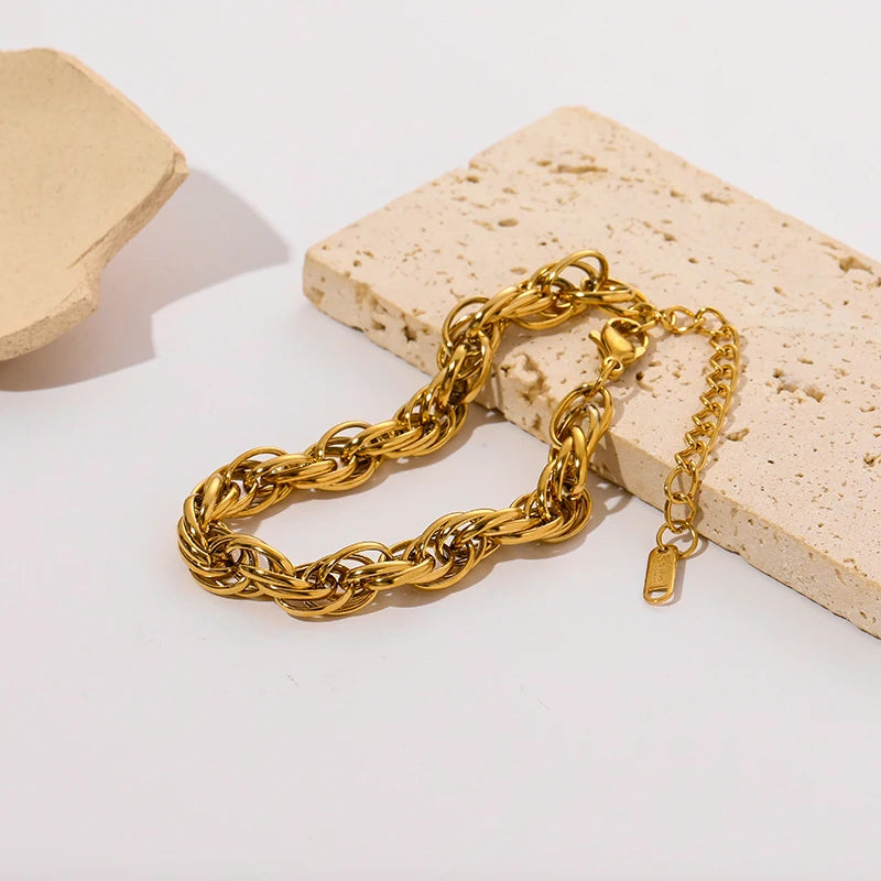 Bracelet Doré Femme Acier Inoxydable Chaîne Impériale