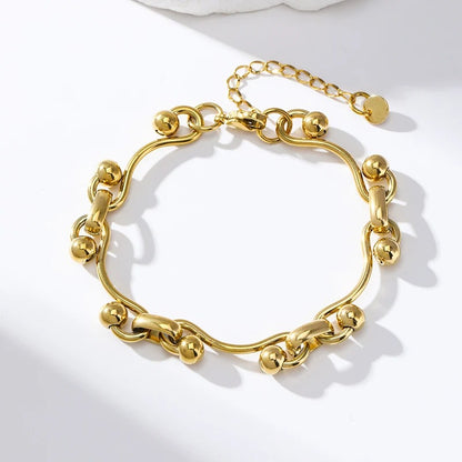 Bracelet Fantaisie Femme Sculptural - Acier Inoxydable