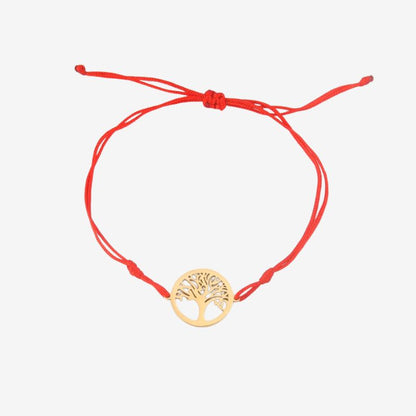 Bracelet Femme Arbre De Vie Acier Inoxydable Et Cordon Réglable