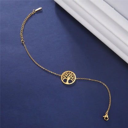 Bracelet Femme Arbre De Vie Acier Inoxydable Fin Et Raffiné