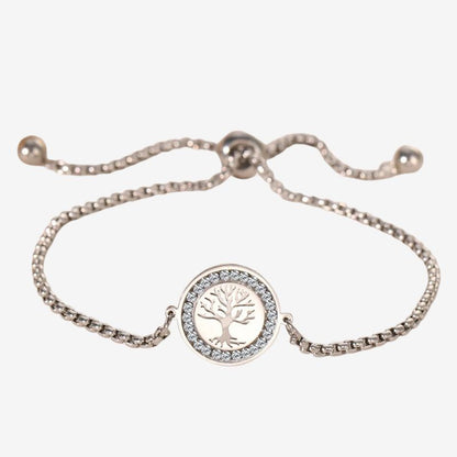 Bracelet Femme Arbre De Vie Écusson Et Chaine Fine