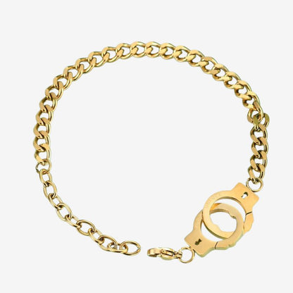 Bracelet Femme Menotte Et Chaine Acier Inoxydable