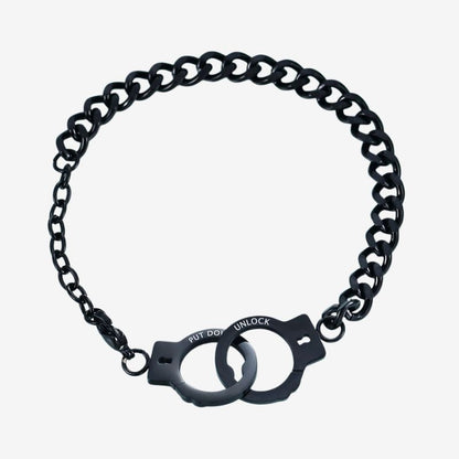 Bracelet Femme Menotte Et Chaine Acier Inoxydable