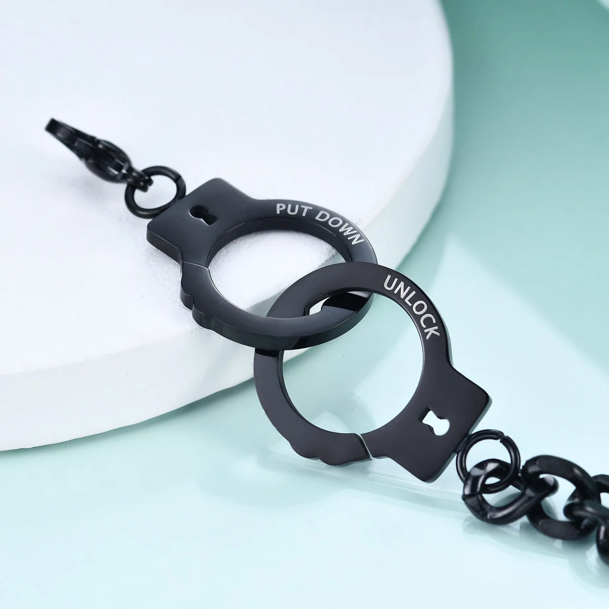 Bracelet Femme Menotte Et Chaine Acier Inoxydable