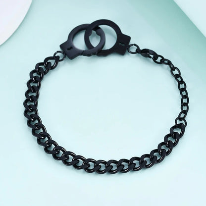 Bracelet Femme Menotte Et Chaine Acier Inoxydable