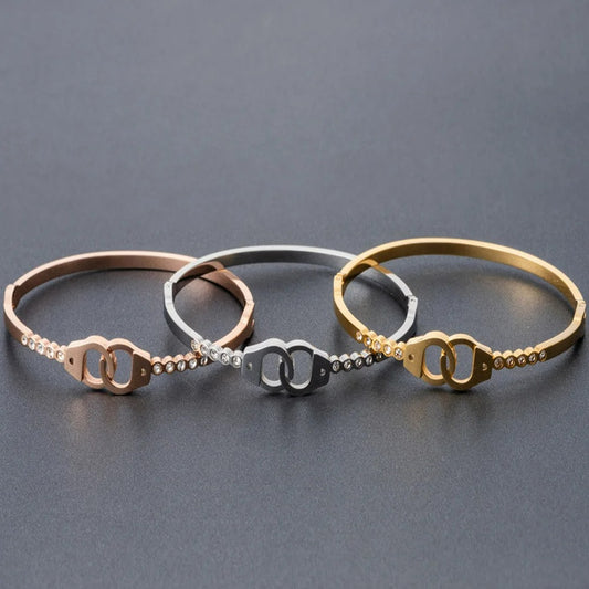 Bracelet Femme Menotte Rigide Acier Inoxydable
