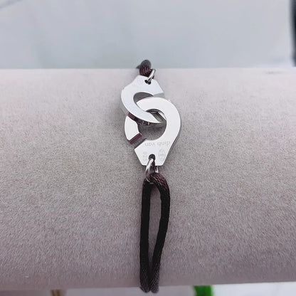 Bracelet Femme Menotte Simple Corde Et Acier Inoxydable