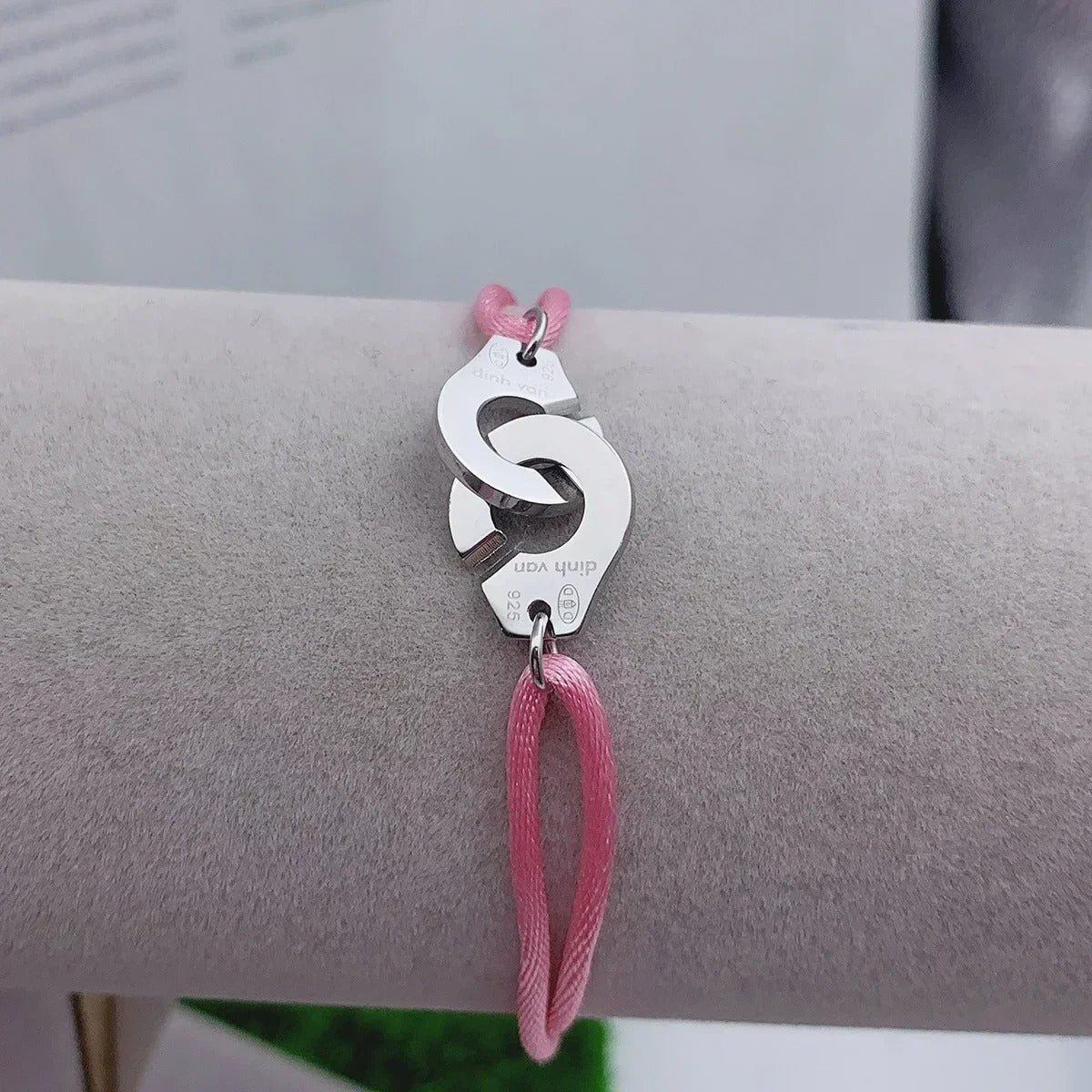 Bracelet Femme Menotte Simple Corde Et Acier Inoxydable